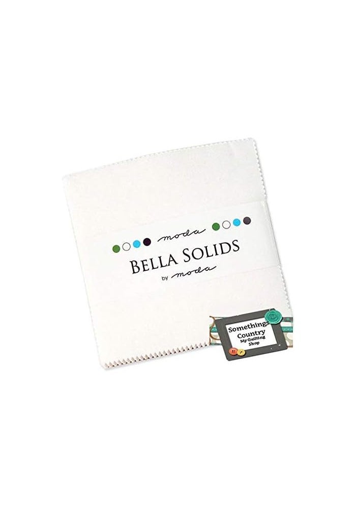 Moda Fabrics Bella Solids White Bleached 9900PP-98 Charm Pack - 42 5-Inch Cotton Squares - Image 2
